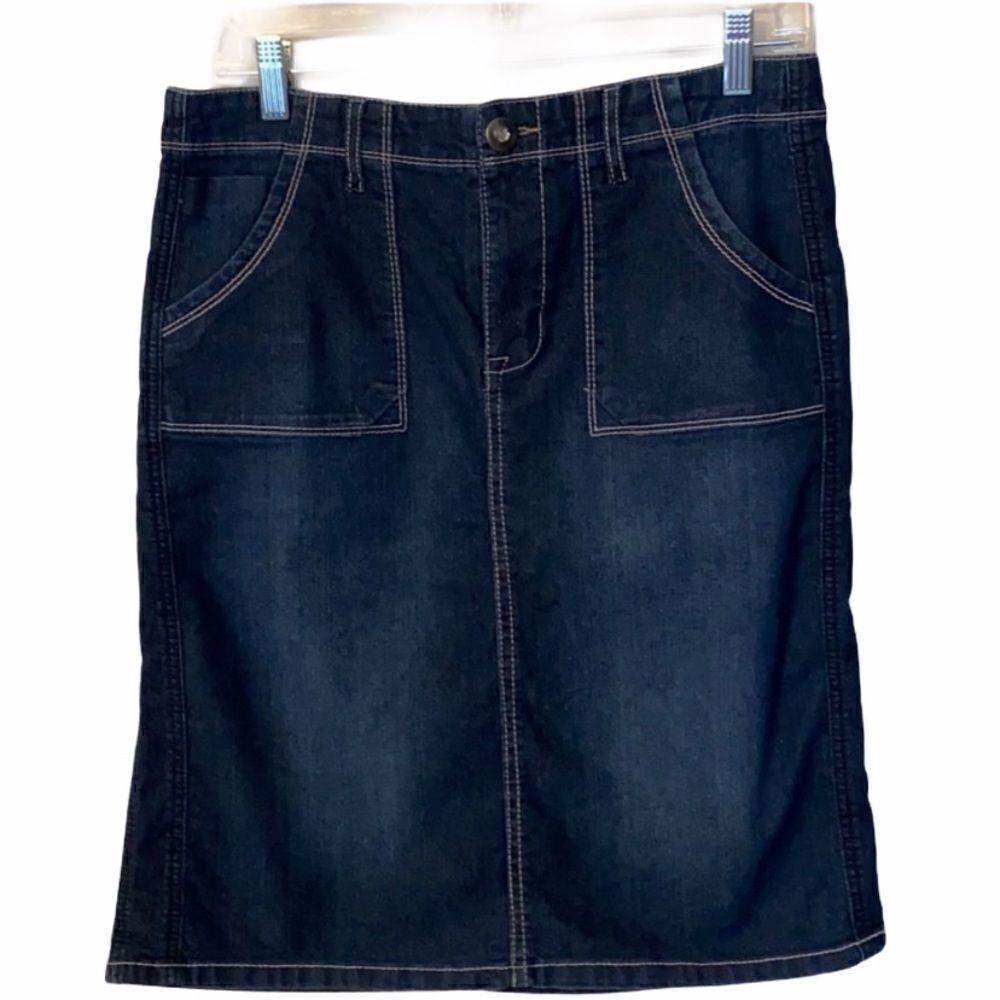 Cato Denim Rhinestone Back Pocket Skirt